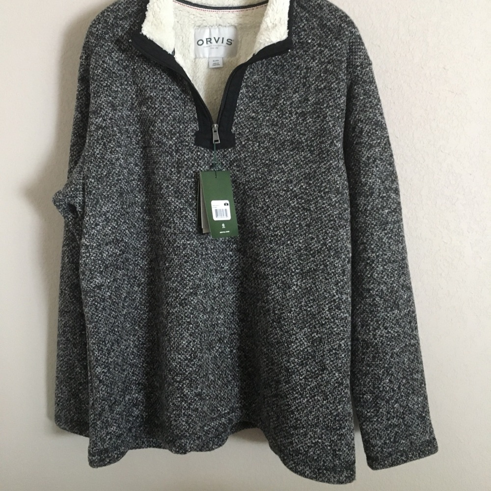 Orvis Men’s Brighton Quarter Zip Sherpa Lined Pullover XL